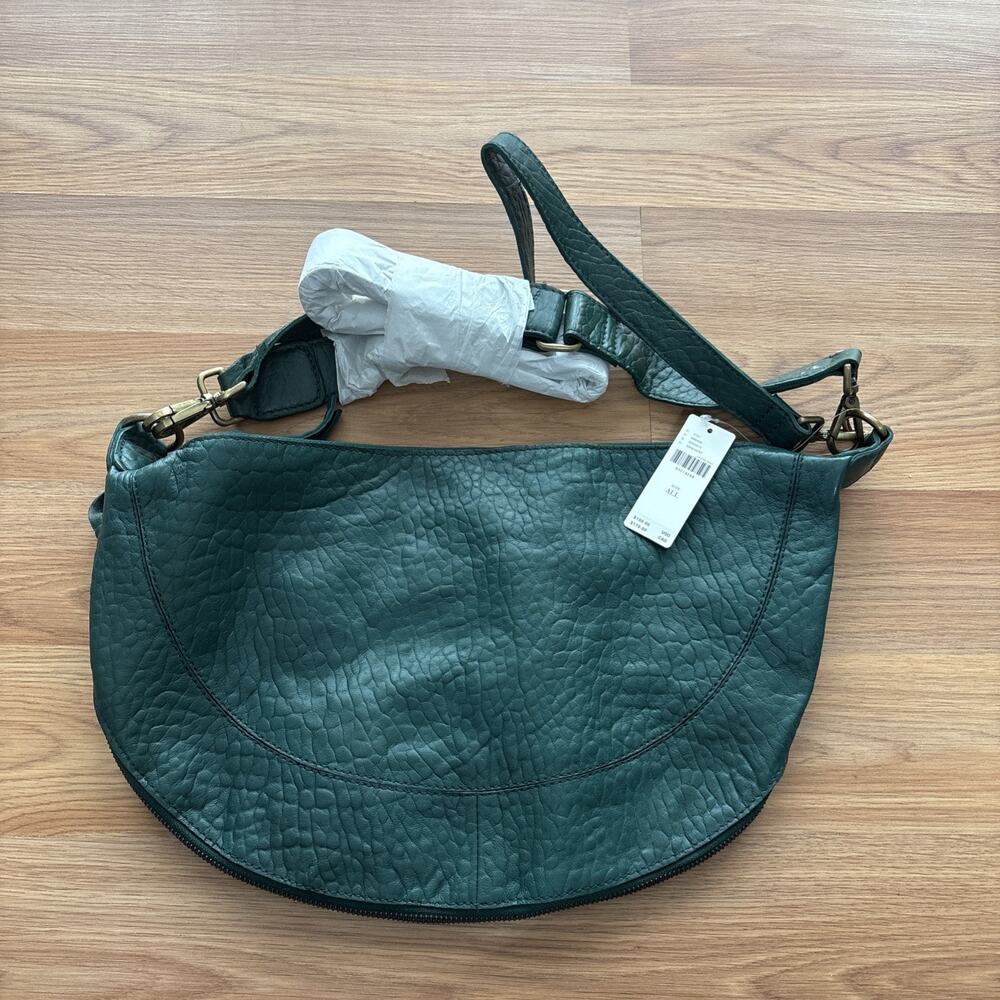 NWT Anthropolgie Hunter Green Bubble Leather Crossbody Shoulder Purse Bag Boho